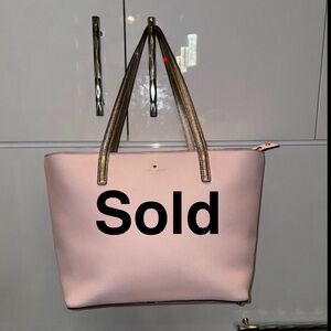 Kate Spade Harmony Shoulder Tote - Pink Bon Bon Rose Gold Handles - GENTLY LOVED